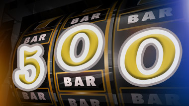 Slots reel showing the number 500 in yellow.